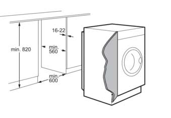 Lavadora secadora integrable  AEG L7WEE741BI, 7 kg + 4 kg, 1600 rpm,  DualSense, ProSense, Blanco panelable